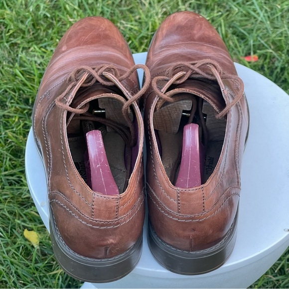 Clarks Shoes Mens 12 Brown Leather Plain Toe Oxford Lace Up Cushioned Ortholite - Picture 8 of 13